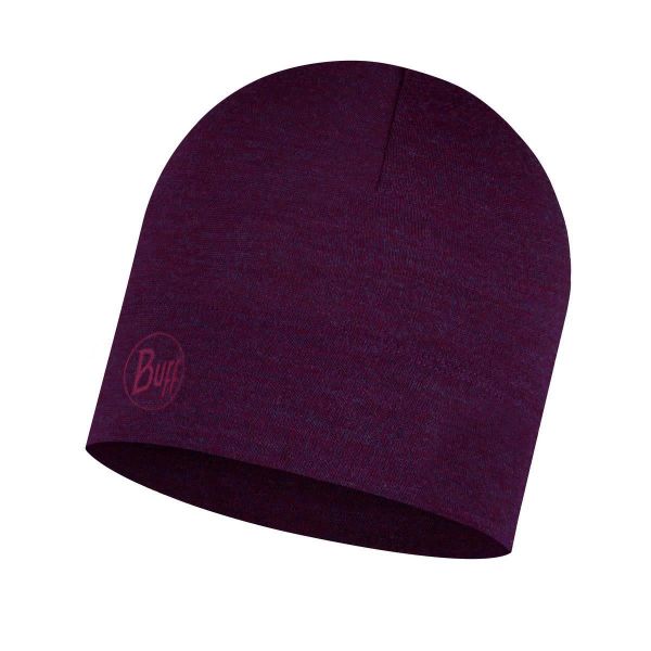 Buff Mellantjock Merinoull Hatt Purple