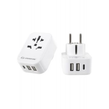 Lifeventure World to Europe Travel Adaptor med USB
