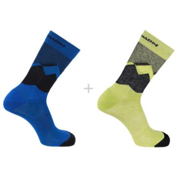 Salomon Outline Prism 2-Pak Vandresokker Blå / Gul