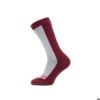 Sealskinz Starston wp cold wt. mid sock - Grey/Red