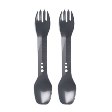 Lifeventure Ellipse spork, 2-pack, graphite