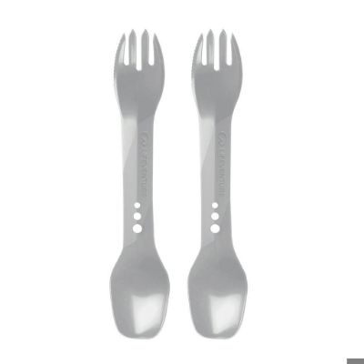 Lifeventure Ellipse spork, 2-pack, light grey