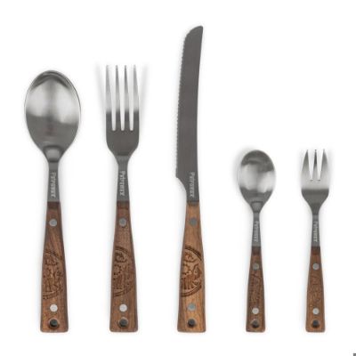 Petromax Camping cutlery - Steel/Brown