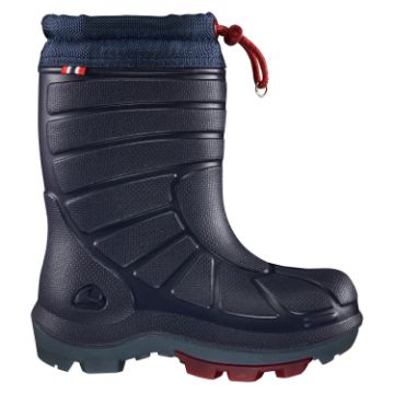 Viking Extreme Kids Thermo Boots i blå – lette, vandtætte og isolerede børnestøvler med uldfor og snelås, designet til vinterbrug ned til -20 °C.