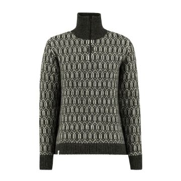 Ulvang Echo half zip sweater - Charcoal Melange/Off White