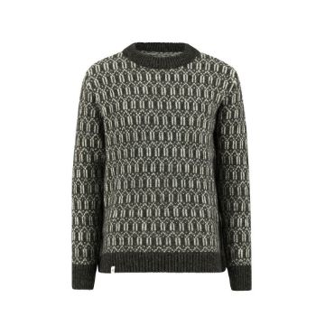 Ulvang Echo crew sweater mens - Charcoal Melange/Off White