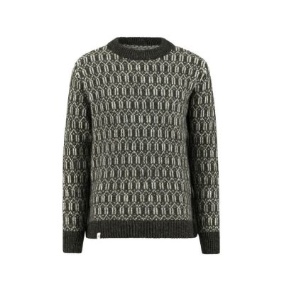 Ulvang Echo crew sweater mens - Charcoal Melange/Off White