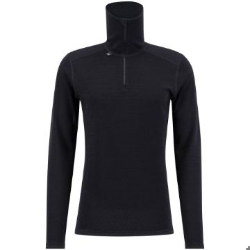 Ulvang Comfort 200 turtle neck w/zip ms - Black/Black