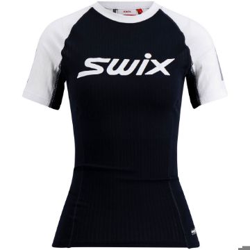 Swix Roadline racex short sleeve w - Black/Bright White