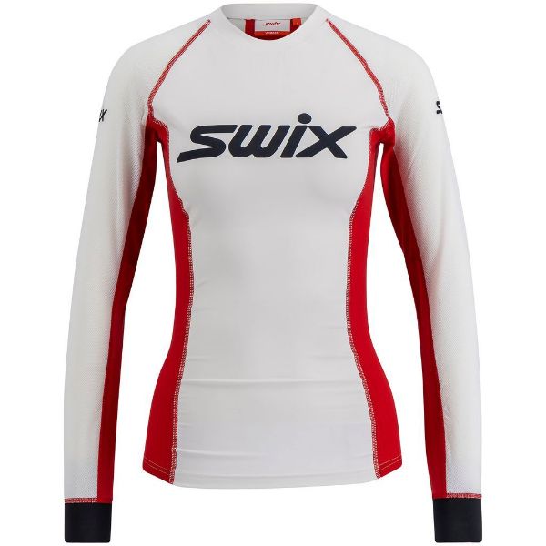 Swix Swix triac dry breathe long sleeve w - Bright White/Swix Red