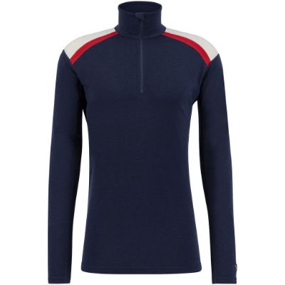 Sjoa Jaquard Half Zip Ms - New Navy/Vanilla/Jester Red