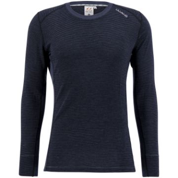 Ulvang Rav 100% round neck ms - Black/ Granite
