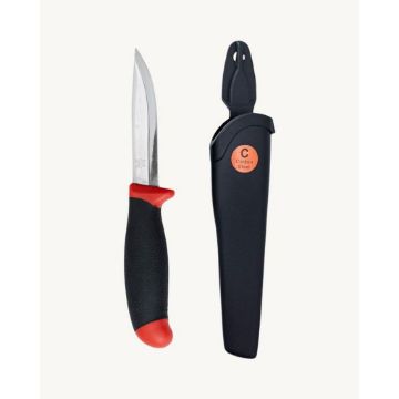 Øyo Knife in carbon stelle w/sheath - Black