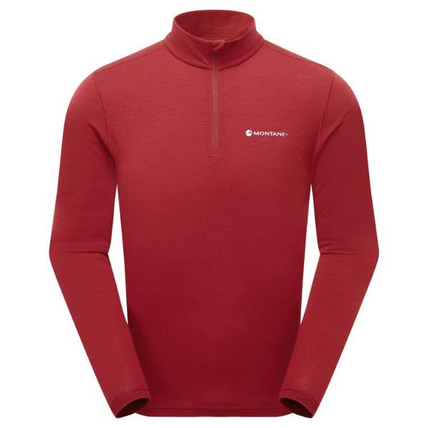 Montane Malli Ls Zip T Shirt - Dark maple